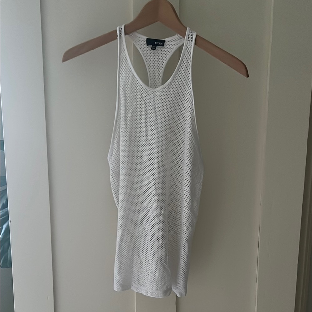 Aritzia White Mesh Tank Top